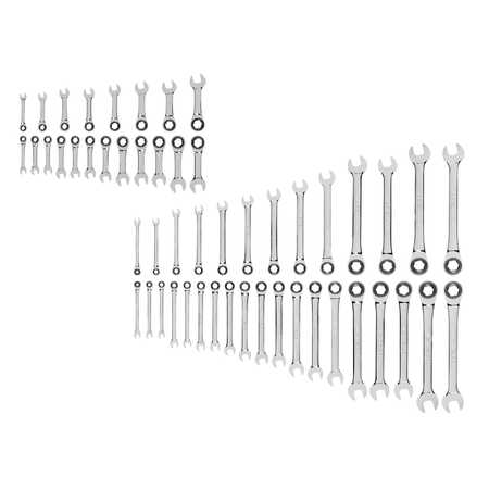 Tekton Stubby and Standard Length Ratcheting Wrench Set, 52-Piece (1/4 - 1", 6-24mm) WRN53602